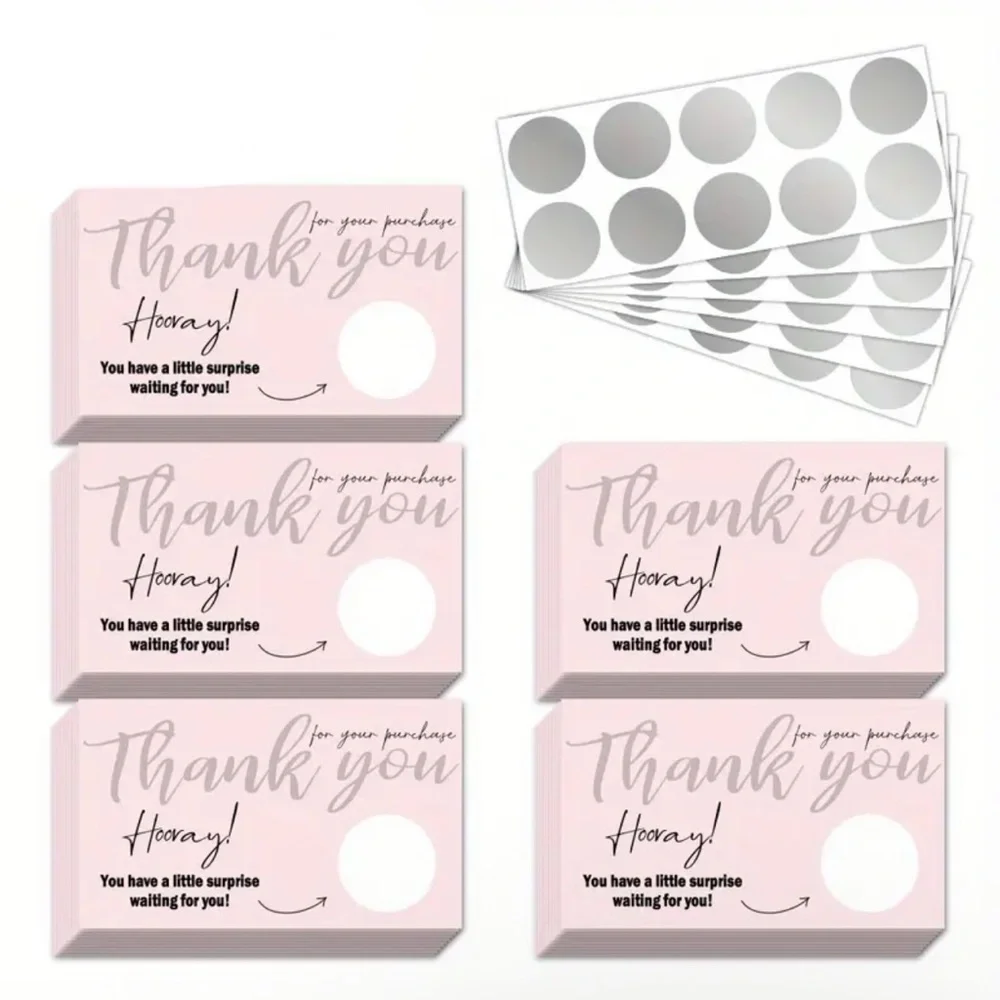 *BUY NOW* 50 Piece Scratch Off Thank You Cards - 110 total pieces